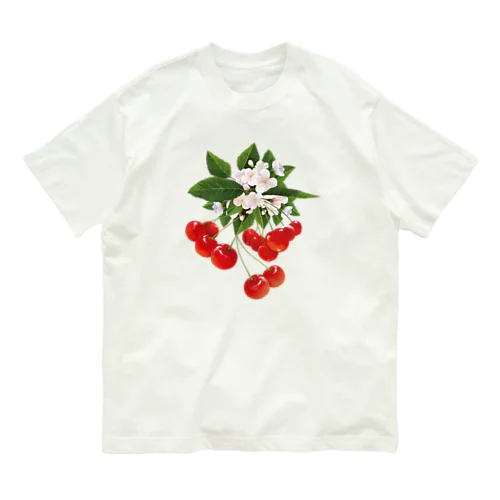 【forseasons】チェリー オーガニックコットンTシャツ