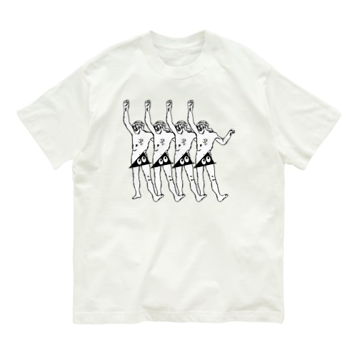 踊るキリスト+局部にはスリスリくん Organic Cotton T-Shirt