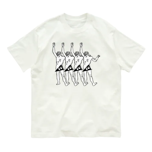 踊るキリスト+局部にはスリスリくん Organic Cotton T-Shirt