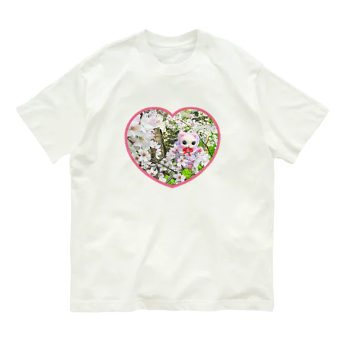 桜とベリー❤️(せなかに天使の羽) オーガニックコットンTシャツ