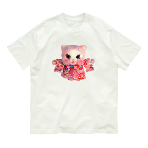 妖精猫キャンディの愛と幸せの魔法🍭💕(着物) Organic Cotton T-Shirt