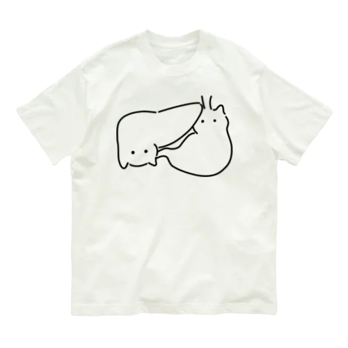 肝臓胃猫 オーガニックコットンTシャツ