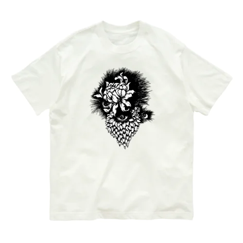 目と花の咲き Organic Cotton T-Shirt