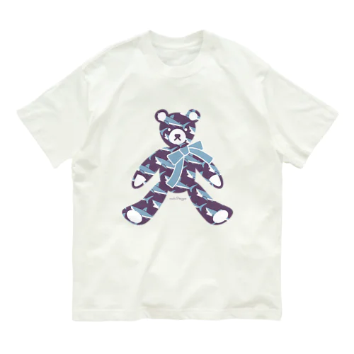 サメ好きのためのテディベア| Water Purple オーガニックコットンTシャツ