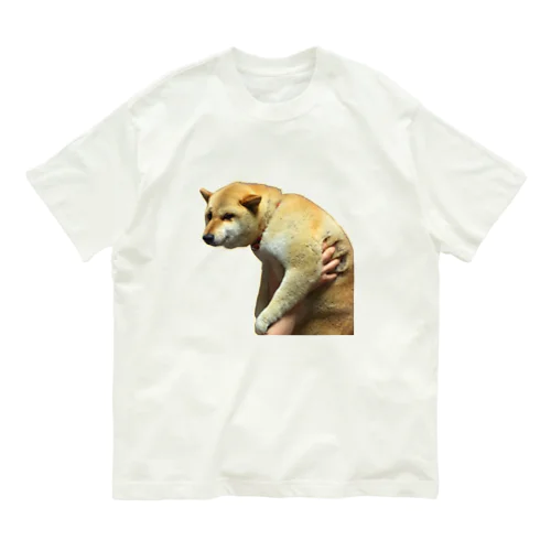 微妙な表情のもふもふ柴犬しばいぬ オーガニックコットンTシャツ