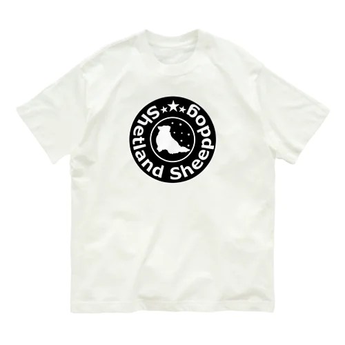 お座りシェルティ【ロゴ風】 Organic Cotton T-Shirt