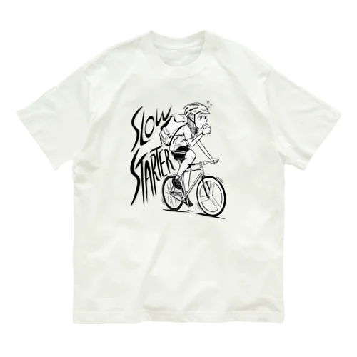 "SLOW STARTER" オーガニックコットンTシャツ