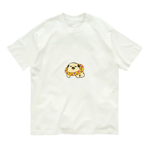 パグ氏　はしゃぐ オーガニックコットンTシャツ