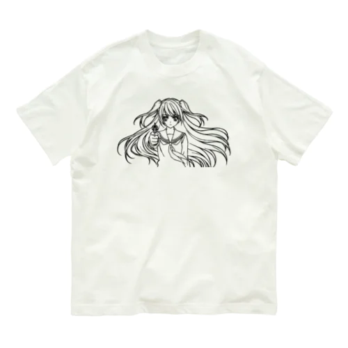 女子高生とリボルバー オーガニックコットンTシャツ