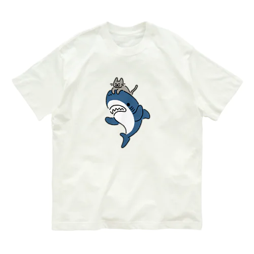 ネコをかぶるサメ Organic Cotton T-Shirt