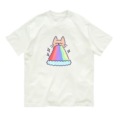 ゆめかわゲボゲボにゃんこ オーガニックコットンTシャツ