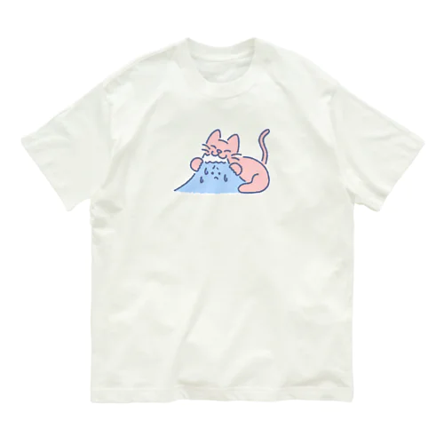 デカいねこと喰われるやま Organic Cotton T-Shirt