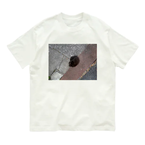 黒猫女の子の手鞠さん Organic Cotton T-Shirt