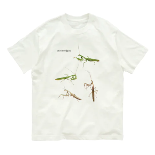 ウスバカマキリ（背景透過ver） オーガニックコットンTシャツ