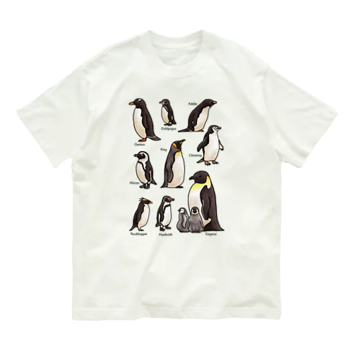 ペンギンだらけ オーガニックコットンTシャツ