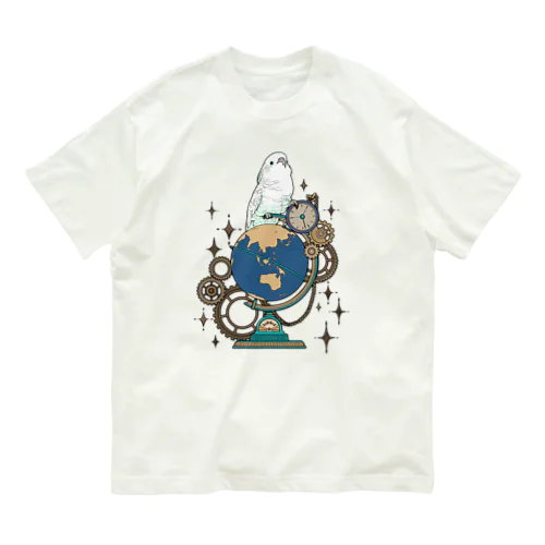 オウムと地球儀デジタルver Organic Cotton T-Shirt