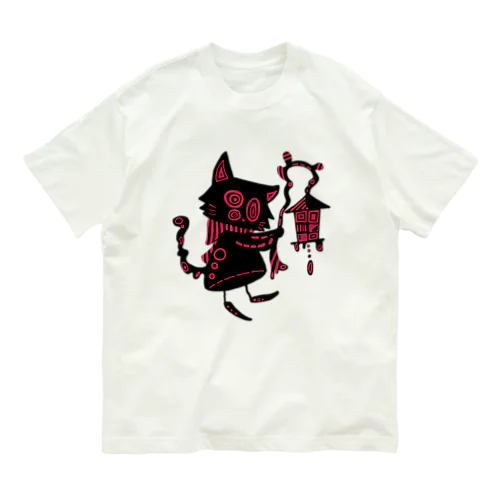 赤信号(猫) オーガニックコットンTシャツ