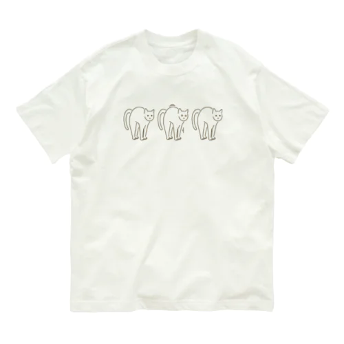 のび猫 茶 Organic Cotton T-Shirt