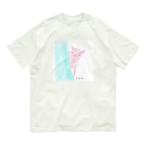 チラ見のこぶたちゃん オーガニックコットンTシャツ