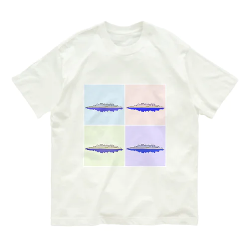 カラフル軍艦島とおでかけ。 オーガニックコットンTシャツ