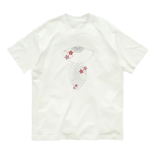 逆扇 桜白 オーガニックコットンTシャツ