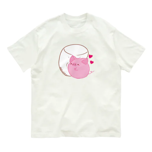 ぶたくんとマシュマロ Organic Cotton T-Shirt