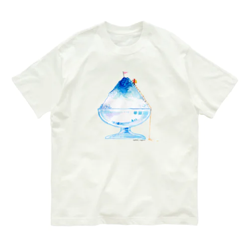 かき氷登山Tシャツ 유기농 코튼 티셔츠