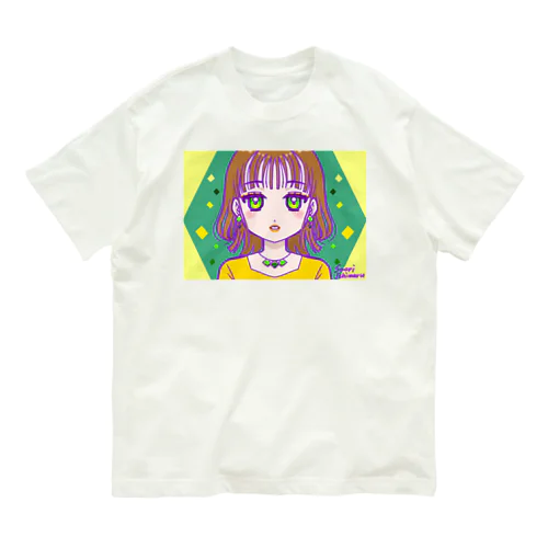 シースルーバングとゆるウェーブな女の子 Organic Cotton T-Shirt