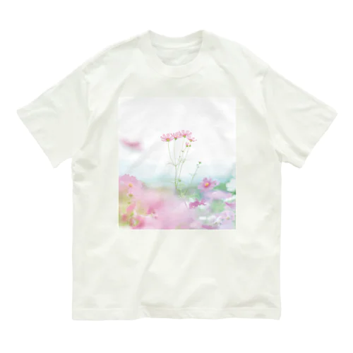 窓からくまこ―ピンクコスモス編 Organic Cotton T-Shirt