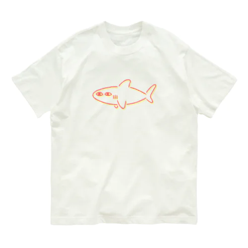 目が据わったサメ オーガニックコットンTシャツ