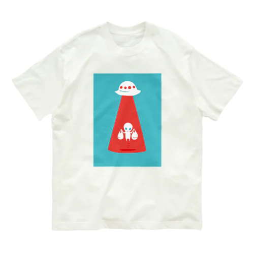 未確認Tシャツ＜お買い物帰りの宇宙人＞ オーガニックコットンTシャツ