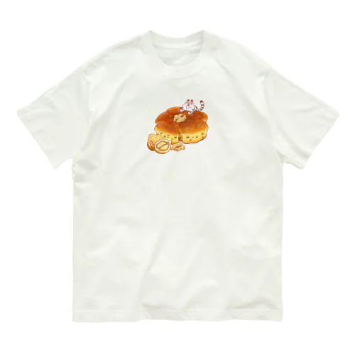 にゃんこ＆食《くるみパン》・改 オーガニックコットンTシャツ
