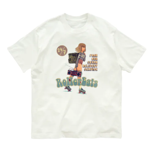 "ROLLER EATS" オーガニックコットンTシャツ