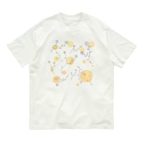 パステルカラー草花 オーガニックコットンTシャツ