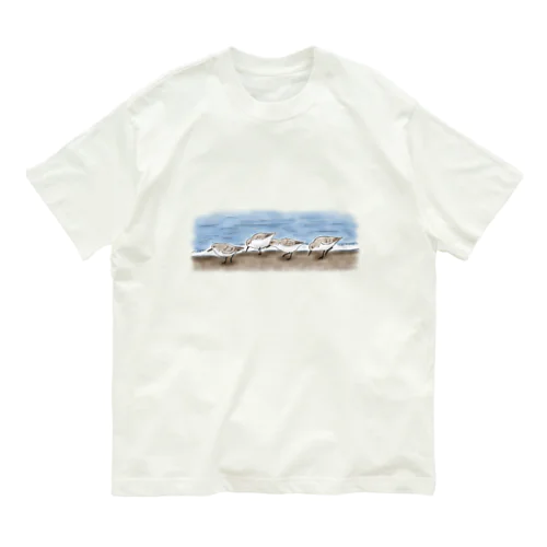 波打ち際のミユビシギ Organic Cotton T-Shirt