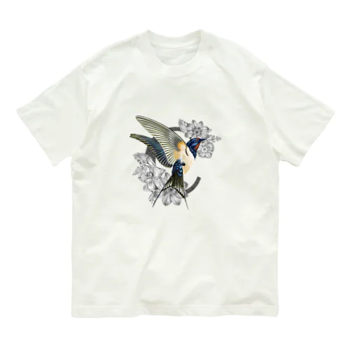 小鳥と花　ツバメ　Cタイプ Organic Cotton T-Shirt