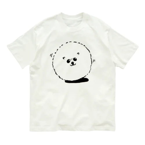 白　まんまるポメラニアン Organic Cotton T-Shirt