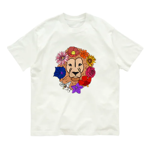 フラワーライオン Organic Cotton T-Shirt