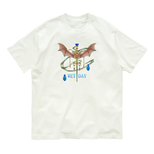 雨の日(コウモリ傘) 유기농 코튼 티셔츠