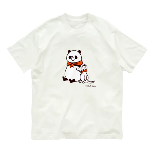 パンダのおはなし　仲良しパンダとワニ オーガニックコットンTシャツ