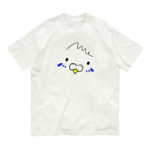 顔だけBigインコTシャツ オーガニックコットンTシャツ