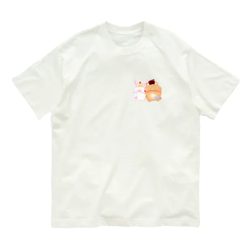 《シンプル》＊うさぎ＆べあ＊ オーガニックコットンTシャツ