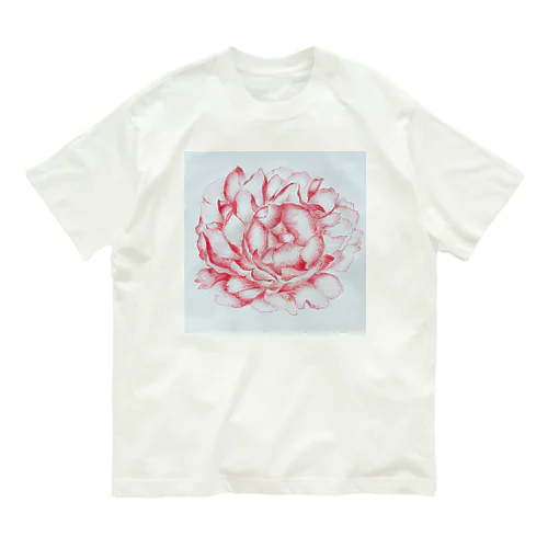 芍薬 peony オーガニックコットンTシャツ