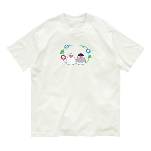 仲良し白文鳥とシルバー文鳥 Organic Cotton T-Shirt