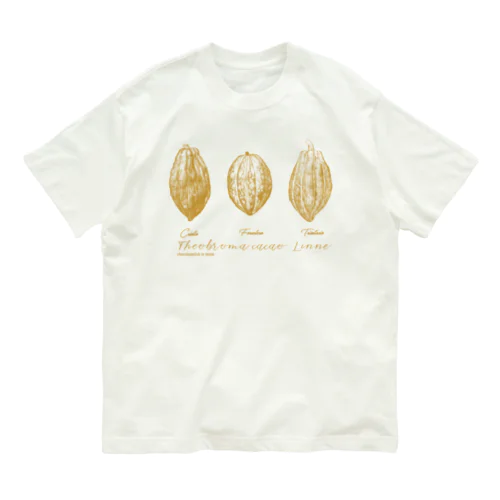 カカオポッド3種イラスト オーガニックコットンTシャツ