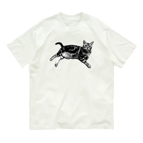 ねこのマャーちゃん ごろり オーガニックコットンTシャツ