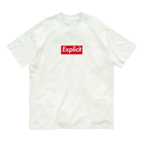 露骨な [Explicit] -Red Box Logo- オーガニックコットンTシャツ