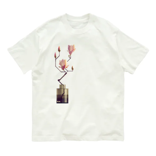 カクカク木蓮（赤） Organic Cotton T-Shirt