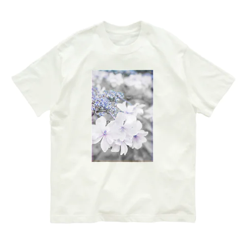garden flowers 04 あじさい　花 オーガニックコットンTシャツ
