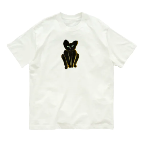 ぼーっとしている猫 オーガニックコットンTシャツ